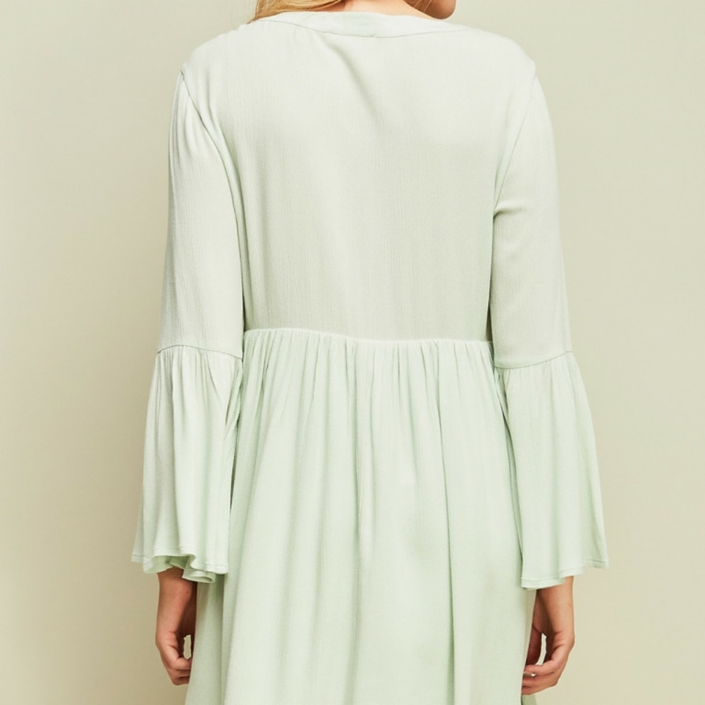 Entro Sage Boho Babydoll Spring Dress NWT - Picture 12 of 12